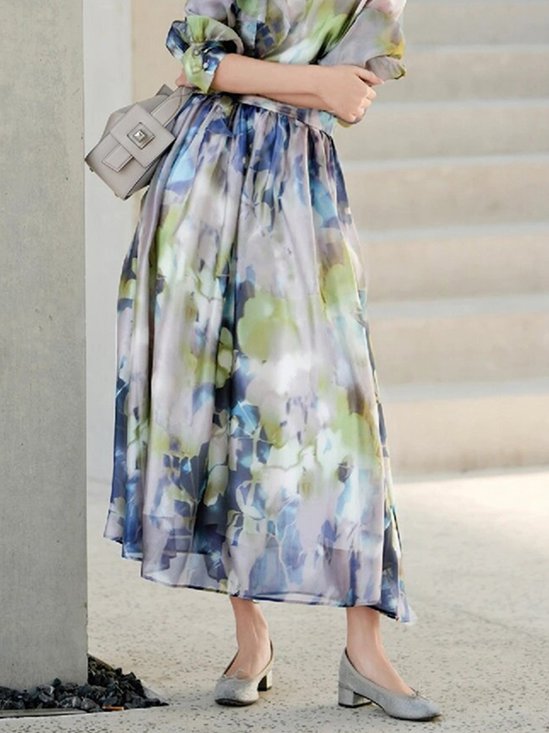 Elegant Regular Fit Floral Long Skirt